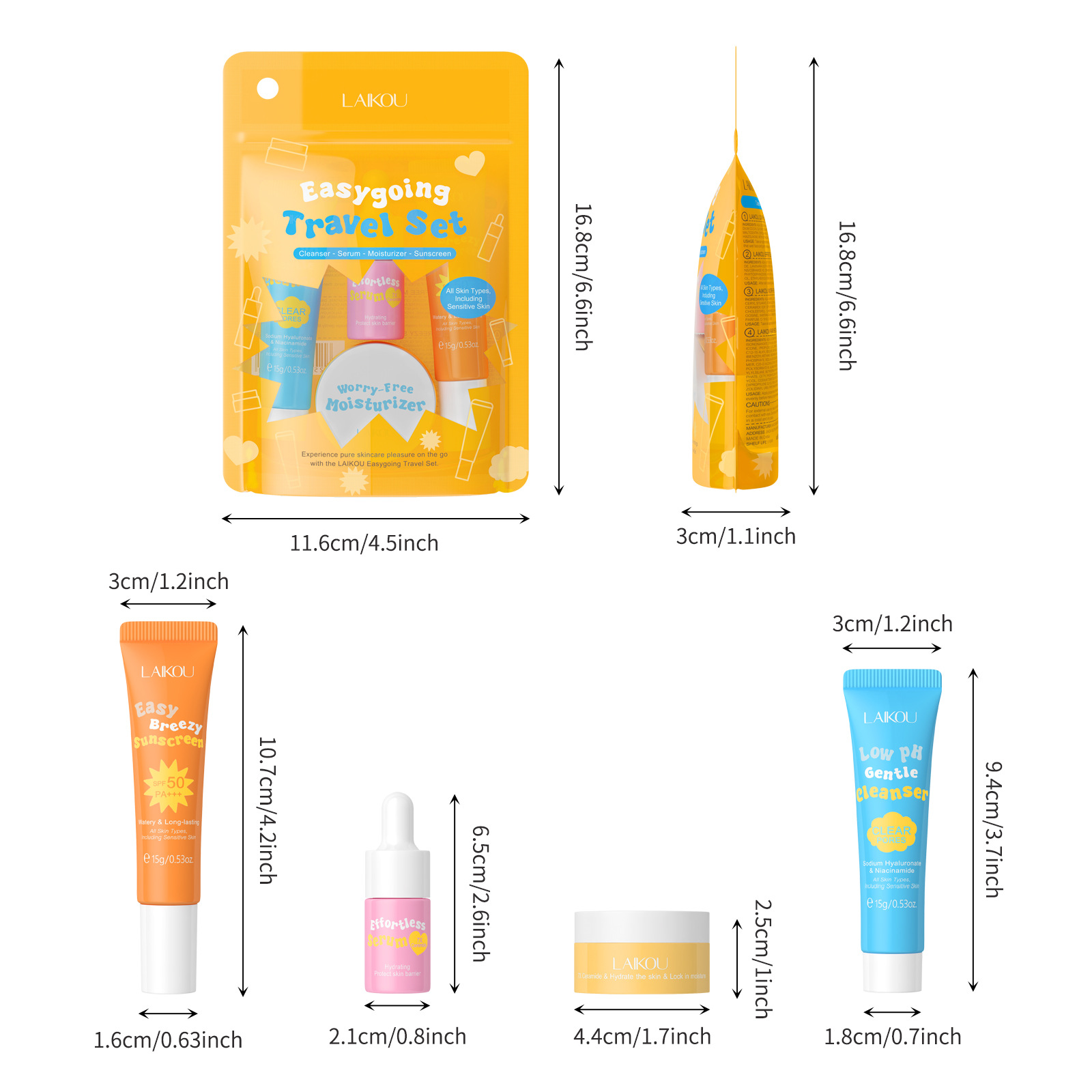 Ceramide Moisturizer - 4PCS Laikou Ceramide Travel Suit Low