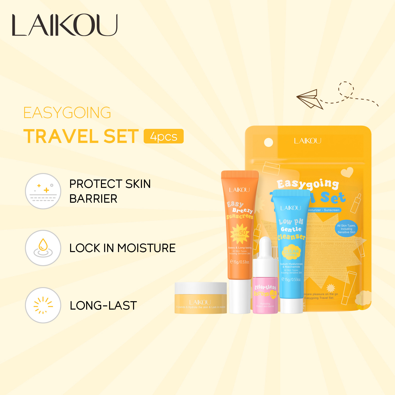 4PCS Laikou Ceramide Travel Su - đánh giá và giá Ceramide Moisturizer