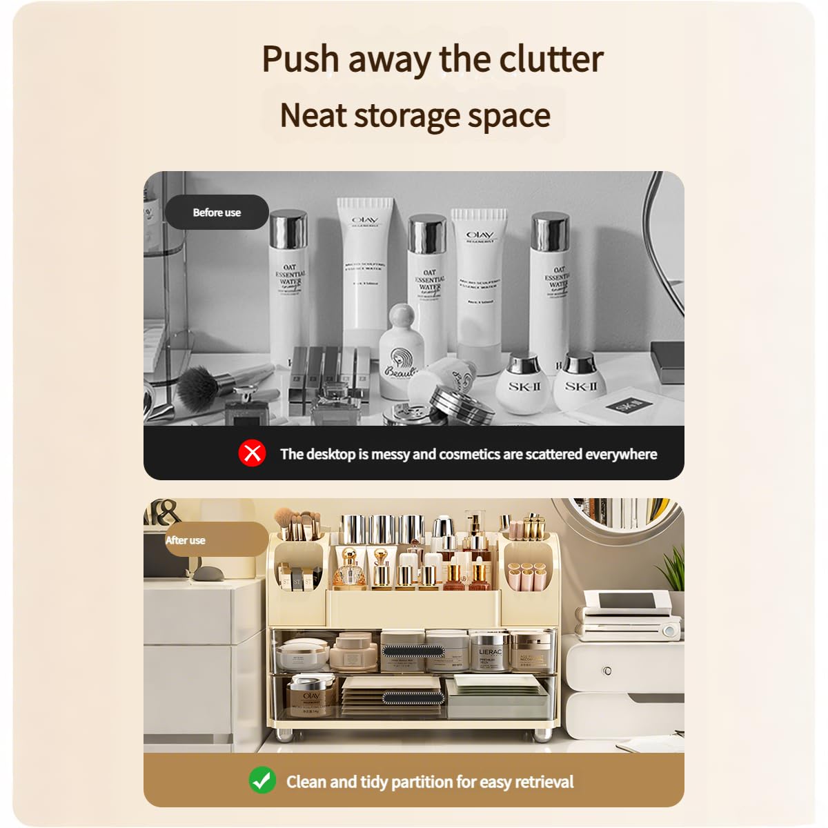 Makeup Organizer with Drawers  - đánh giá và giá Skincare B Erl