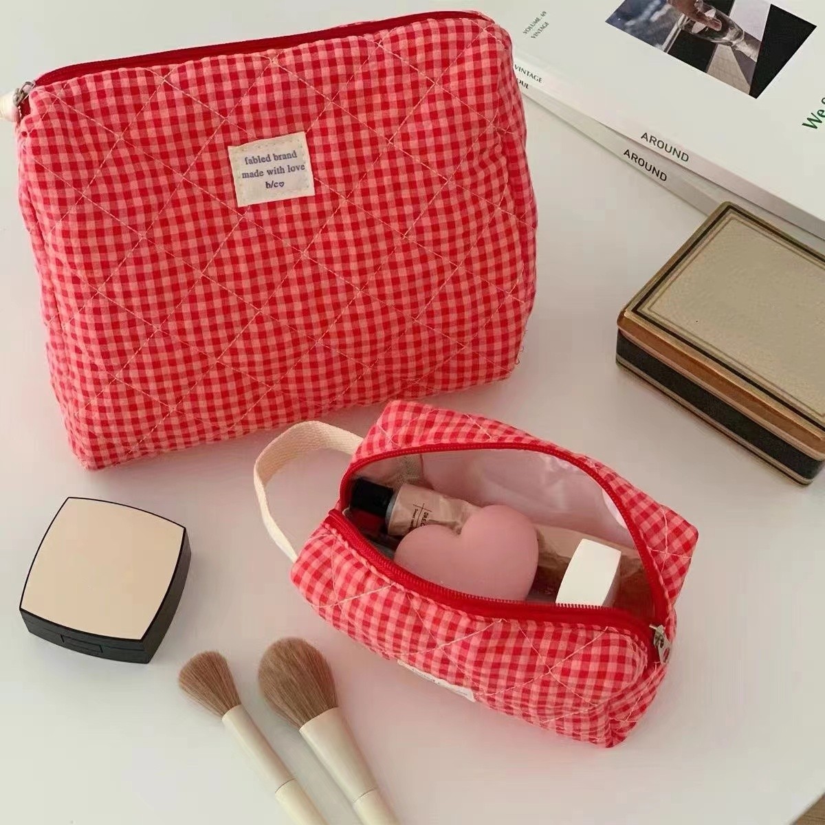 Women Large Capacity Checkered - đánh giá và giá Skincare B Erl